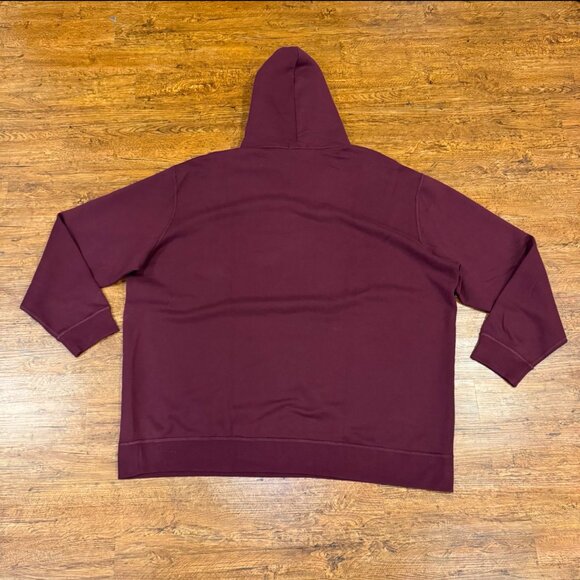 Polo Ralph Lauren Burgundy Red Wine Pony Pullover Hoodie Sweatshirt Men's 4XLT - Picture 3 of 9